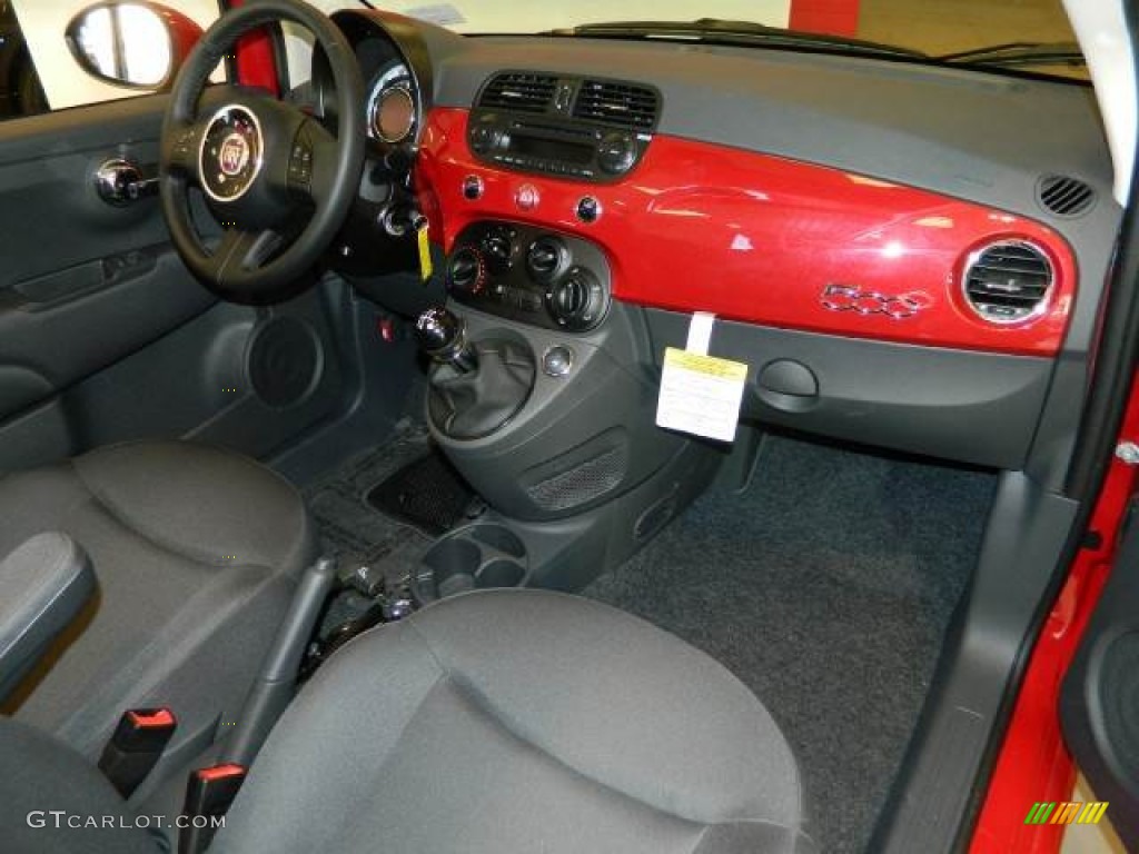 2012 500 c cabrio Pop - Rosso Brillante (Red) / Tessuto Grigio/Nero (Grey/Black) photo #5