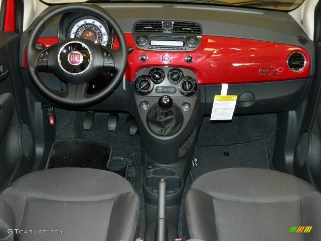 2012 500 c cabrio Pop - Rosso Brillante (Red) / Tessuto Grigio/Nero (Grey/Black) photo #9