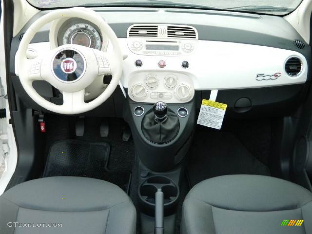 2012 Fiat 500 c cabrio Pop Tessuto Grigio/Avorio (Grey/Ivory) Dashboard Photo #58123700
