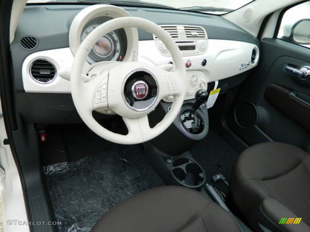 Tessuto Marrone/Avorio (Brown/Ivory) Interior 2012 Fiat 500 c cabrio Pop Photo #58123889