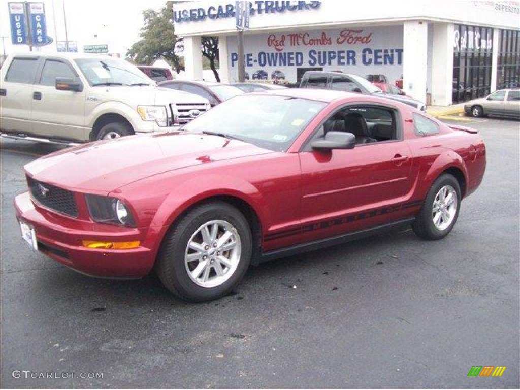 2007 Mustang V6 Premium Coupe - Redfire Metallic / Dark Charcoal photo #5