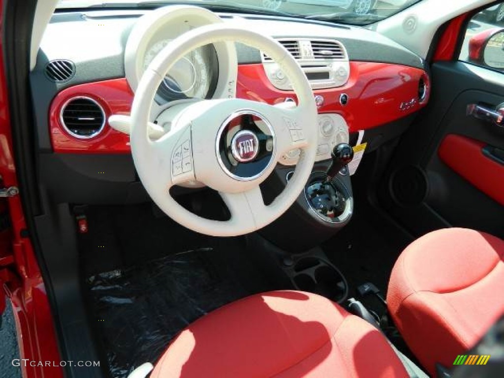 2012 Fiat 500 c cabrio Pop Tessuto Rosso/Avorio (Red/Ivory) Dashboard Photo #58126584