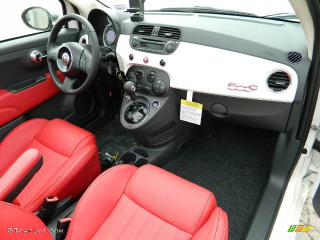 2012 Fiat 500 c cabrio Lounge Pelle Rosso/Nera (Red/Black) Dashboard Photo #58126655