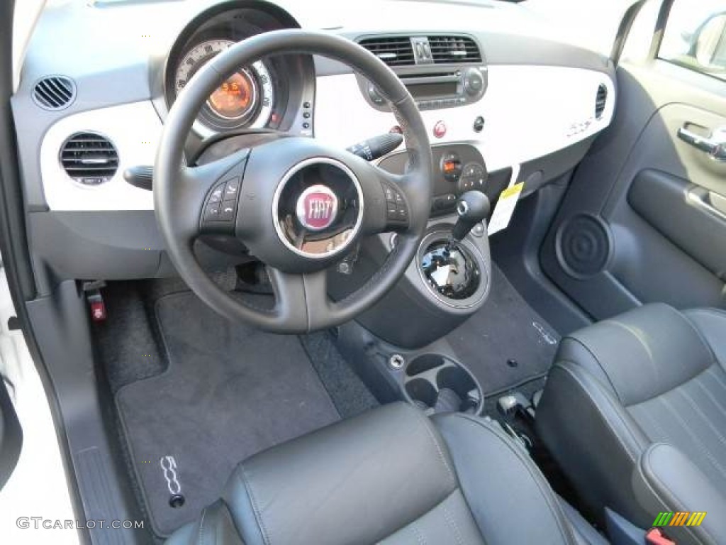 2012 Fiat 500 c cabrio Lounge Pelle Nera/Nera (Black/Black) Dashboard Photo #58126751