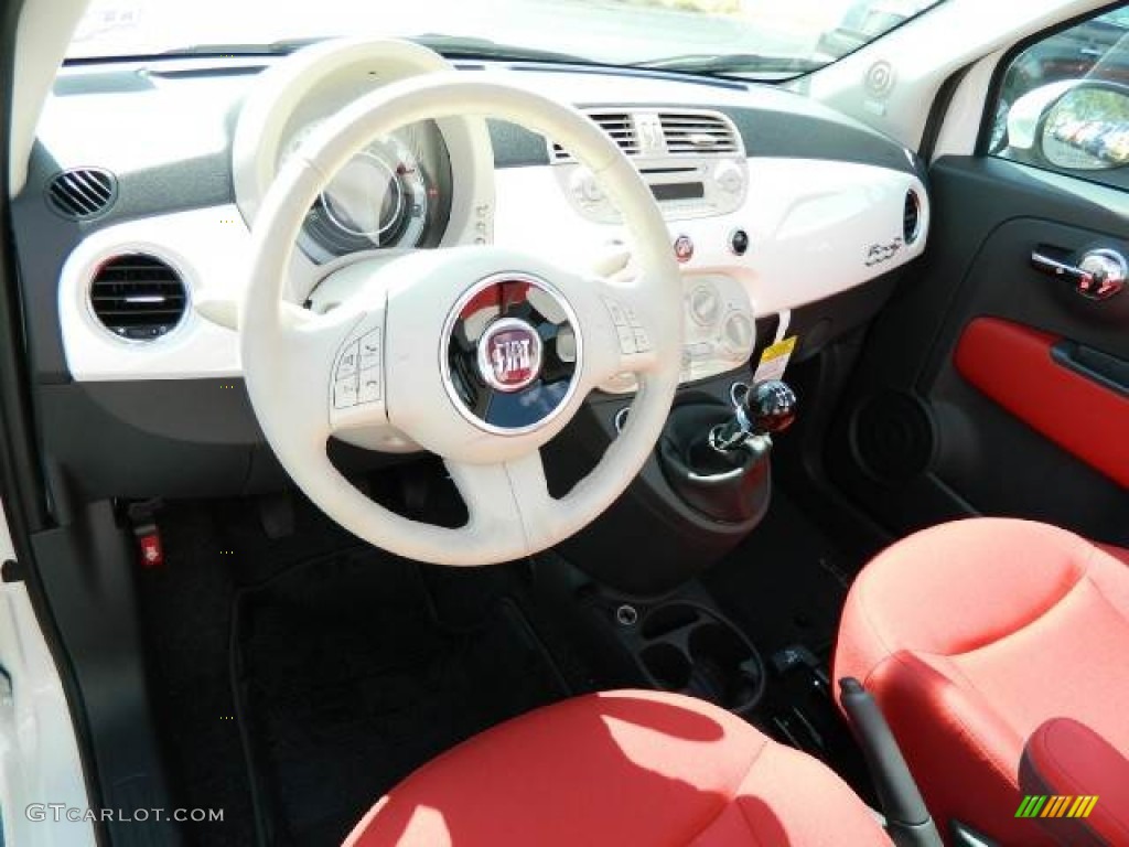 2012 Fiat 500 c cabrio Pop Tessuto Rosso/Avorio (Red/Ivory) Dashboard Photo #58126847