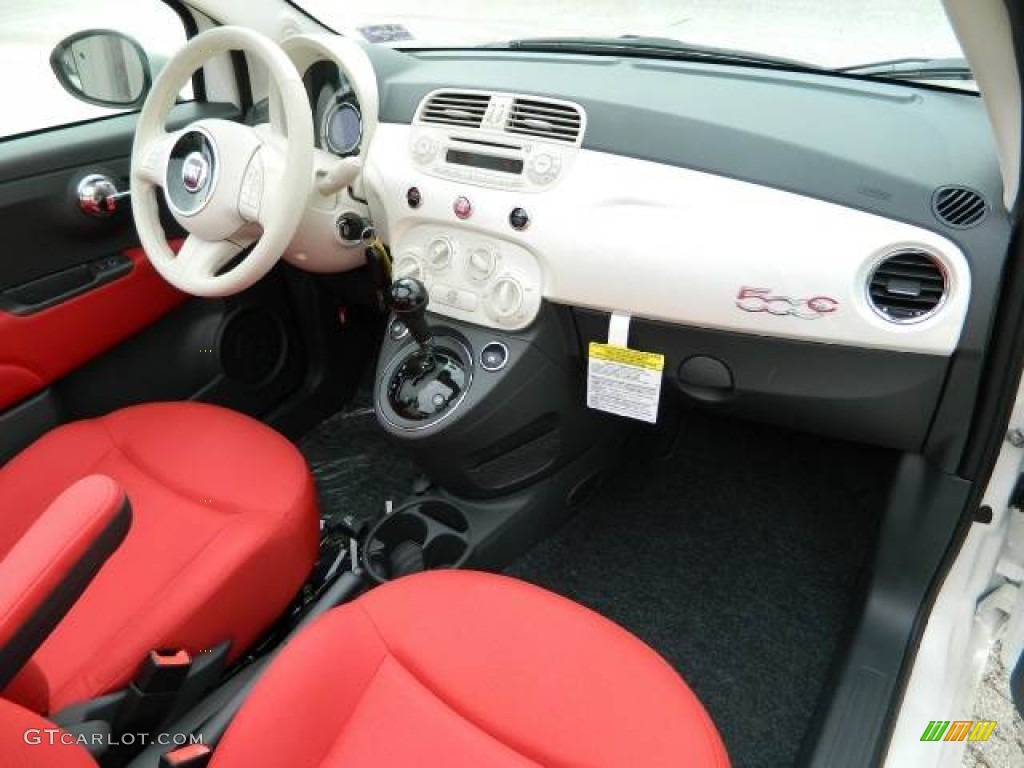 2012 Fiat 500 c cabrio Pop Tessuto Rosso/Avorio (Red/Ivory) Dashboard Photo #58127090