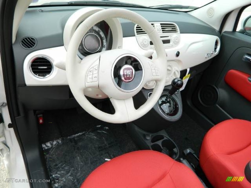 2012 Fiat 500 c cabrio Pop Tessuto Rosso/Avorio (Red/Ivory) Dashboard Photo #58127105