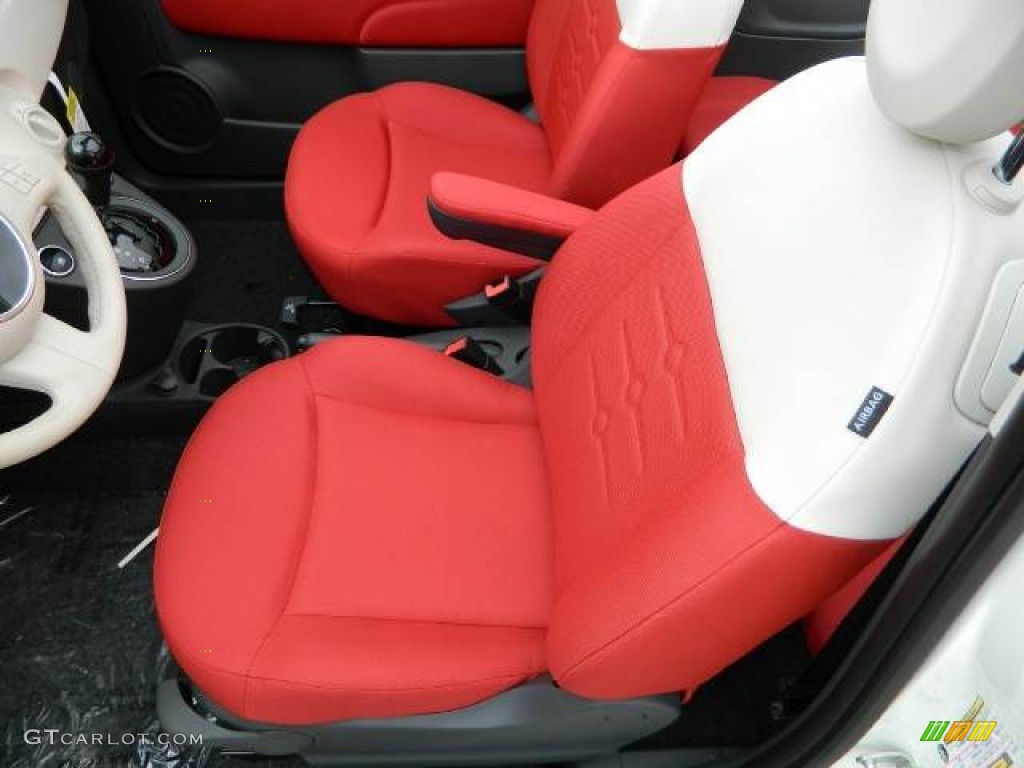 Tessuto Rosso/Avorio (Red/Ivory) Interior 2012 Fiat 500 c cabrio Pop Photo #58127114