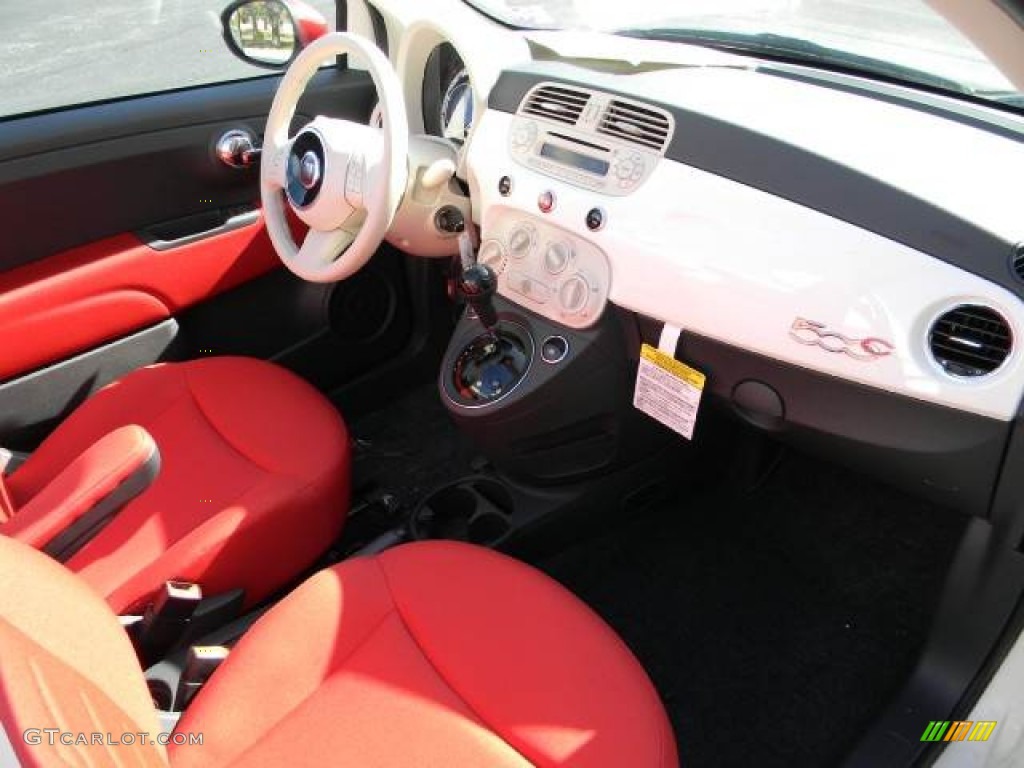 2012 Fiat 500 c cabrio Pop Tessuto Rosso/Avorio (Red/Ivory) Dashboard Photo #58127251