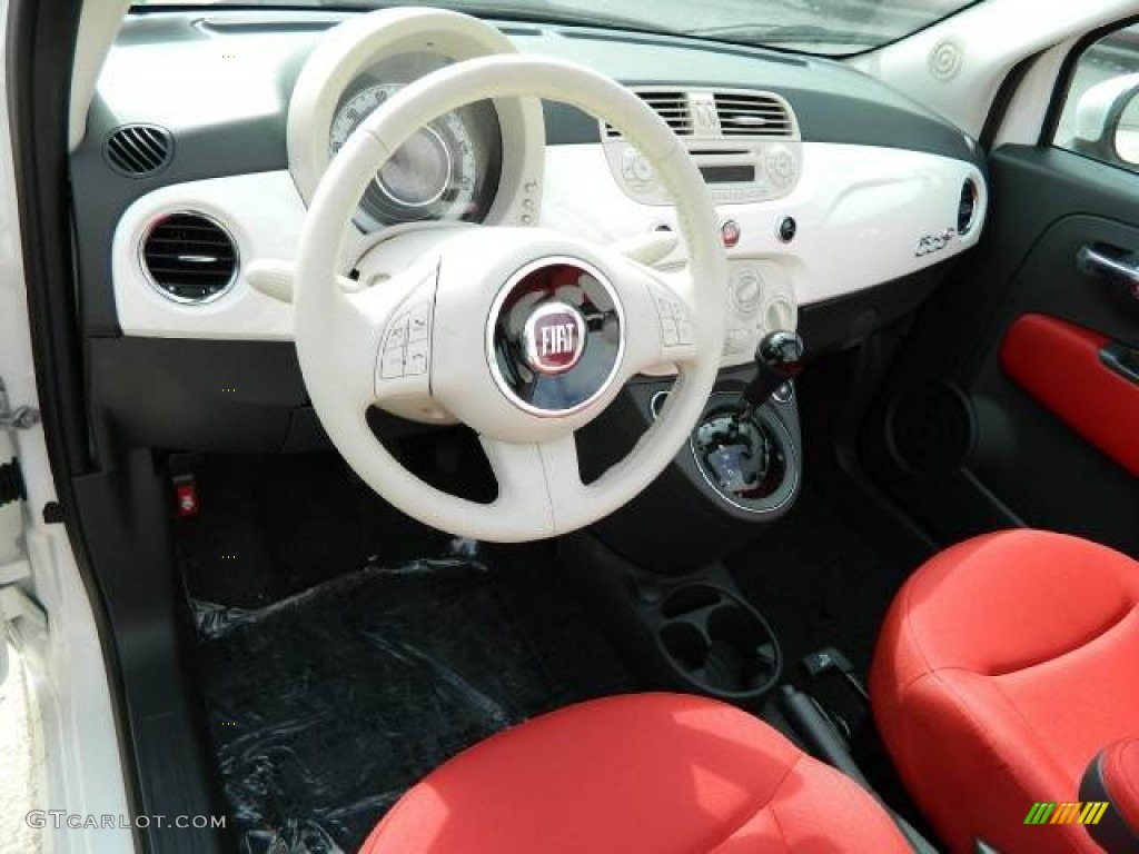 2012 Fiat 500 c cabrio Pop Tessuto Rosso/Avorio (Red/Ivory) Dashboard Photo #58127336