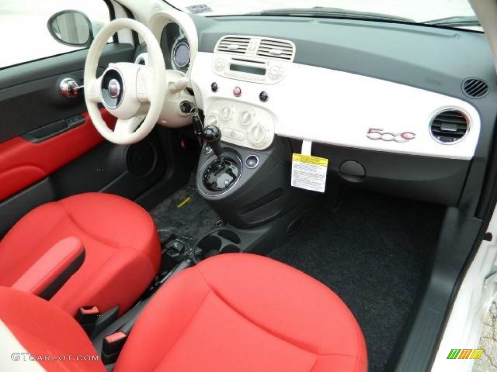 2012 Fiat 500 c cabrio Pop Tessuto Rosso/Avorio (Red/Ivory) Dashboard Photo #58127648