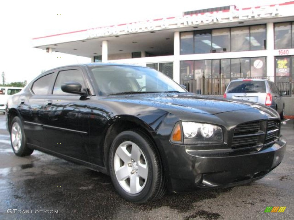 2008 Charger Police Package - Brilliant Black Crystal Pearl / Dark Slate Gray photo #1