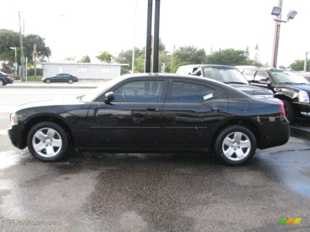 2008 Charger Police Package - Brilliant Black Crystal Pearl / Dark Slate Gray photo #5