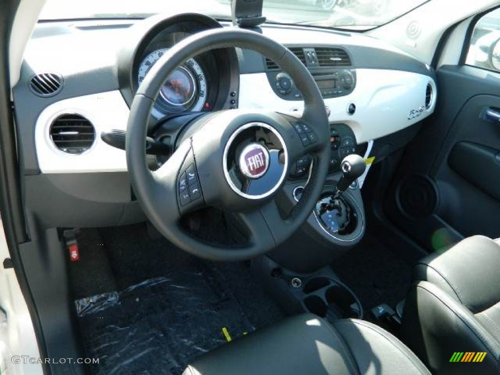 2012 Fiat 500 c cabrio Lounge Pelle Nera/Nera (Black/Black) Dashboard Photo #58129655