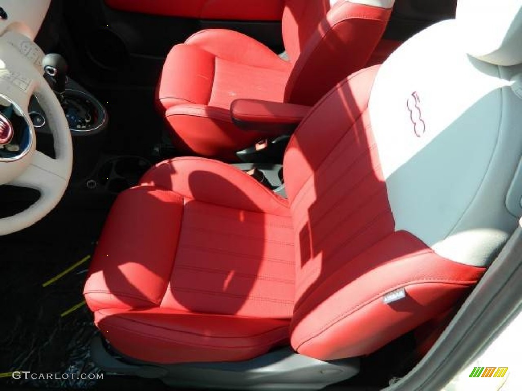 Pelle Rossa/Avorio (Red/Ivory) Interior 2012 Fiat 500 c cabrio Lounge Photo #58129745