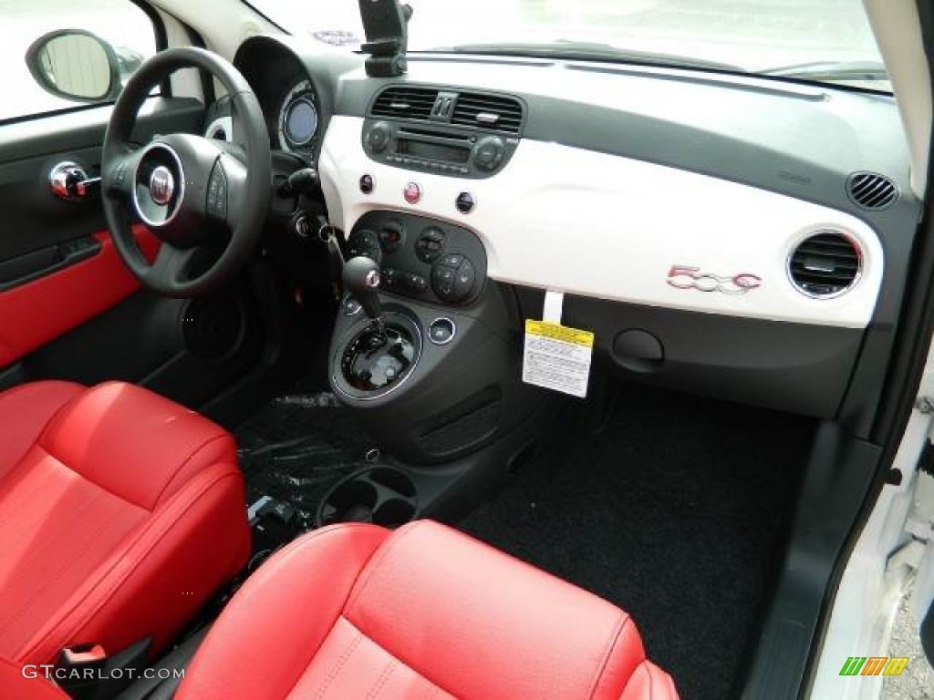 2012 Fiat 500 c cabrio Lounge Pelle Rosso/Nera (Red/Black) Dashboard Photo #58129889