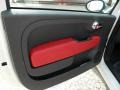 Pelle Rosso/Nera (Red/Black) 2012 Fiat 500 c cabrio Lounge Door Panel