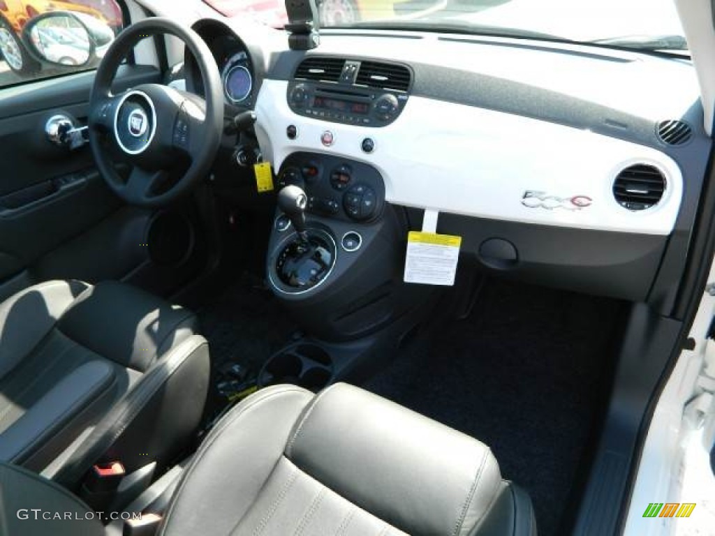 2012 Fiat 500 c cabrio Lounge Pelle Nera/Nera (Black/Black) Dashboard Photo #58129983