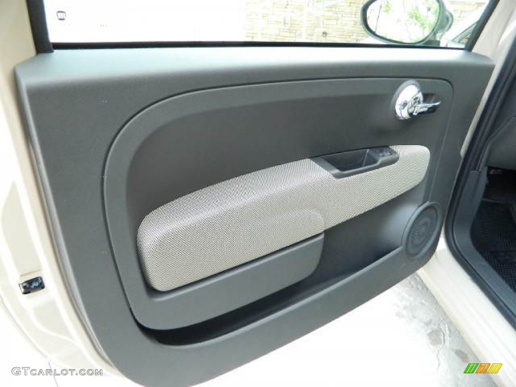 2012 Fiat 500 c cabrio Lounge Tessuto Beige-Nero/Avorio (Beige-Black/Ivory) Door Panel Photo #58130153