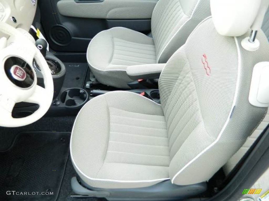 Tessuto Beige-Nero/Avorio (Beige-Black/Ivory) Interior 2012 Fiat 500 c cabrio Lounge Photo #58130162