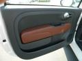 Pelle Marrone/Avorio (Brown/Ivory) 2012 Fiat 500 c cabrio Lounge Door Panel