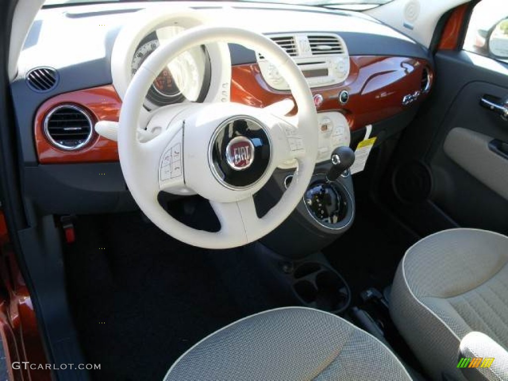 2012 Fiat 500 c cabrio Lounge Tessuto Beige-Nero/Avorio (Beige-Black/Ivory) Dashboard Photo #58132499