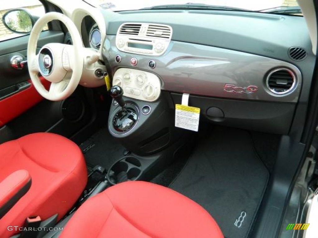 2012 Fiat 500 c cabrio Pop Tessuto Rosso/Avorio (Red/Ivory) Dashboard Photo #58132667