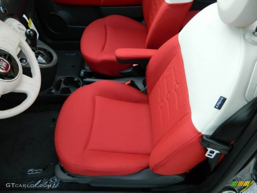 Tessuto Rosso/Avorio (Red/Ivory) Interior 2012 Fiat 500 c cabrio Pop Photo #58132673