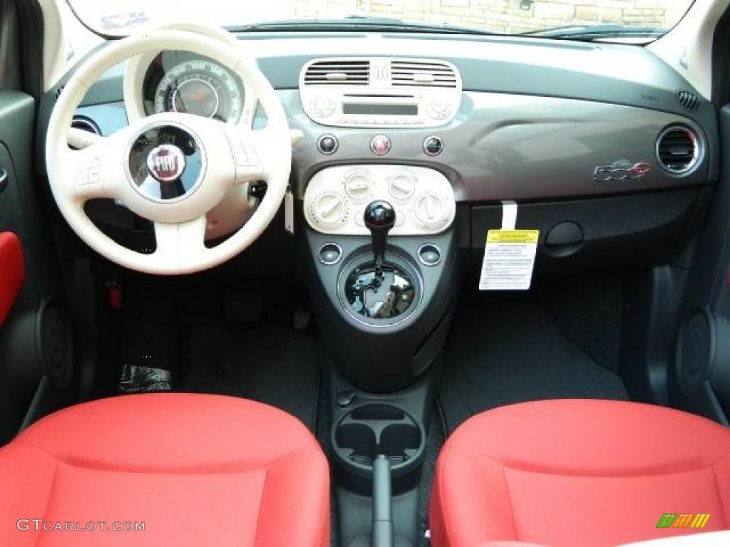 2012 Fiat 500 c cabrio Pop Tessuto Rosso/Avorio (Red/Ivory) Dashboard Photo #58132689