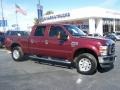 2008 Dark Toreador Red Ford F250 Super Duty XLT Crew Cab 4x4  photo #1