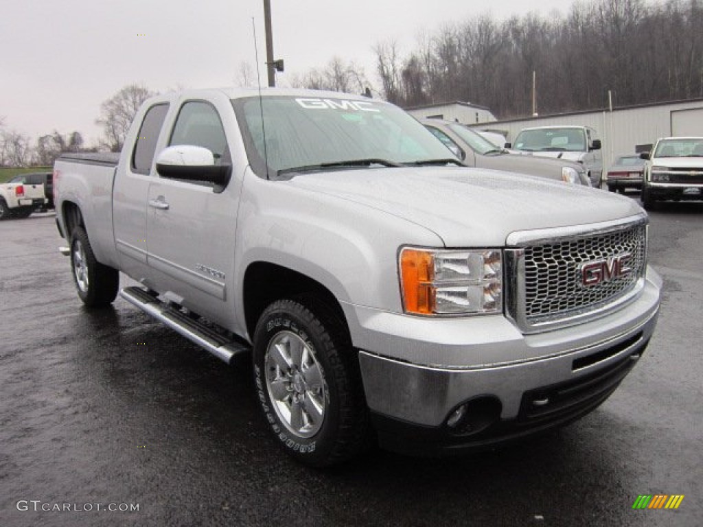 2012 Sierra 1500 SLE Extended Cab 4x4 - Quicksilver Metallic / Ebony photo #1