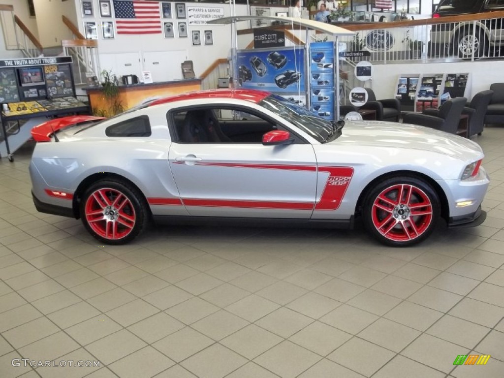 Ingot Silver Metallic/Race Red 2012 Ford Mustang Boss 302 Laguna Seca Exterior Photo #58135385