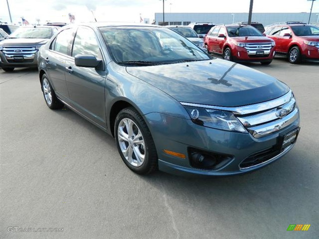 2012 Fusion SE - Steel Blue Metallic / Camel photo #3