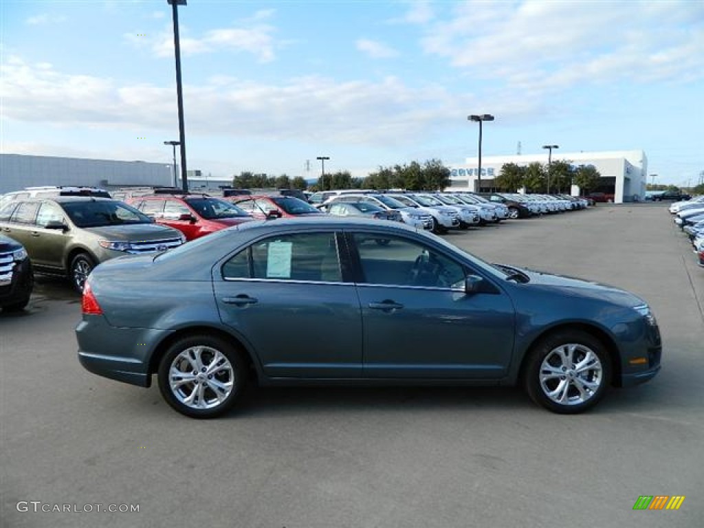2012 Fusion SE - Steel Blue Metallic / Camel photo #4