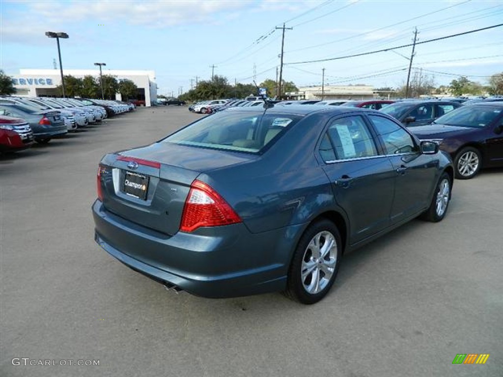2012 Fusion SE - Steel Blue Metallic / Camel photo #5