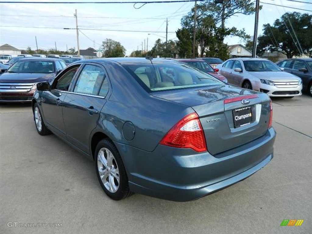2012 Fusion SE - Steel Blue Metallic / Camel photo #7