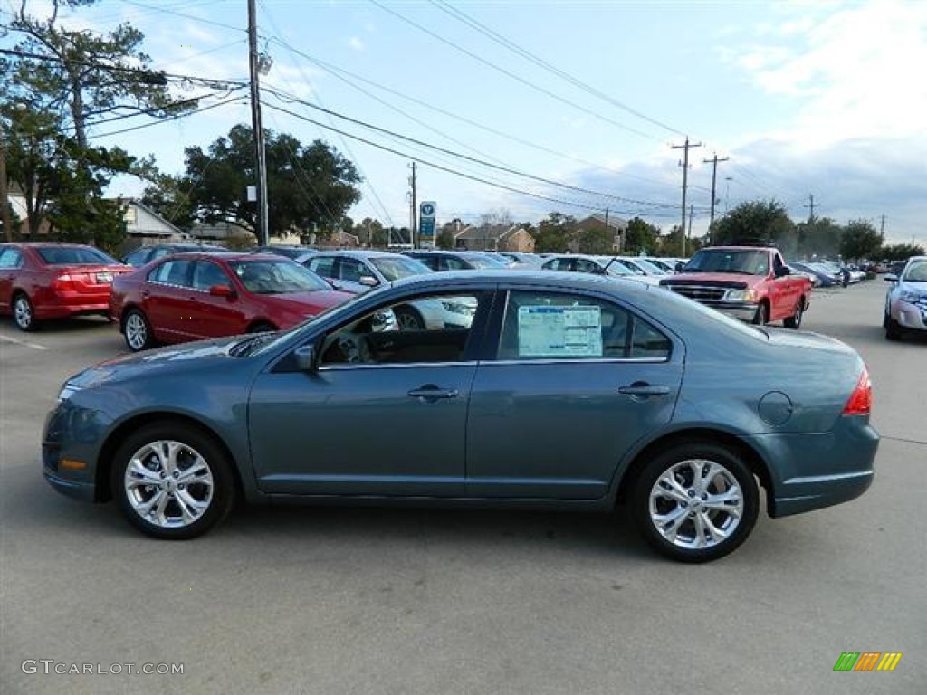 2012 Fusion SE - Steel Blue Metallic / Camel photo #8
