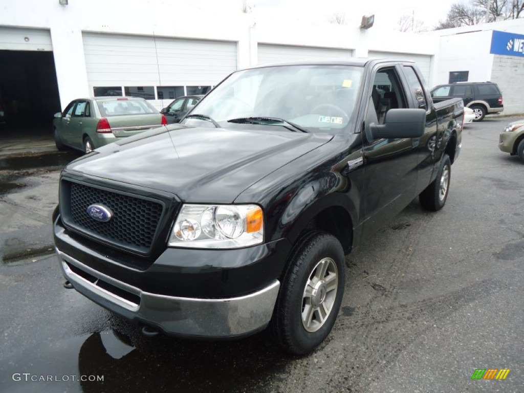 2006 F150 XLT SuperCab 4x4 - Black / Medium/Dark Flint photo #2