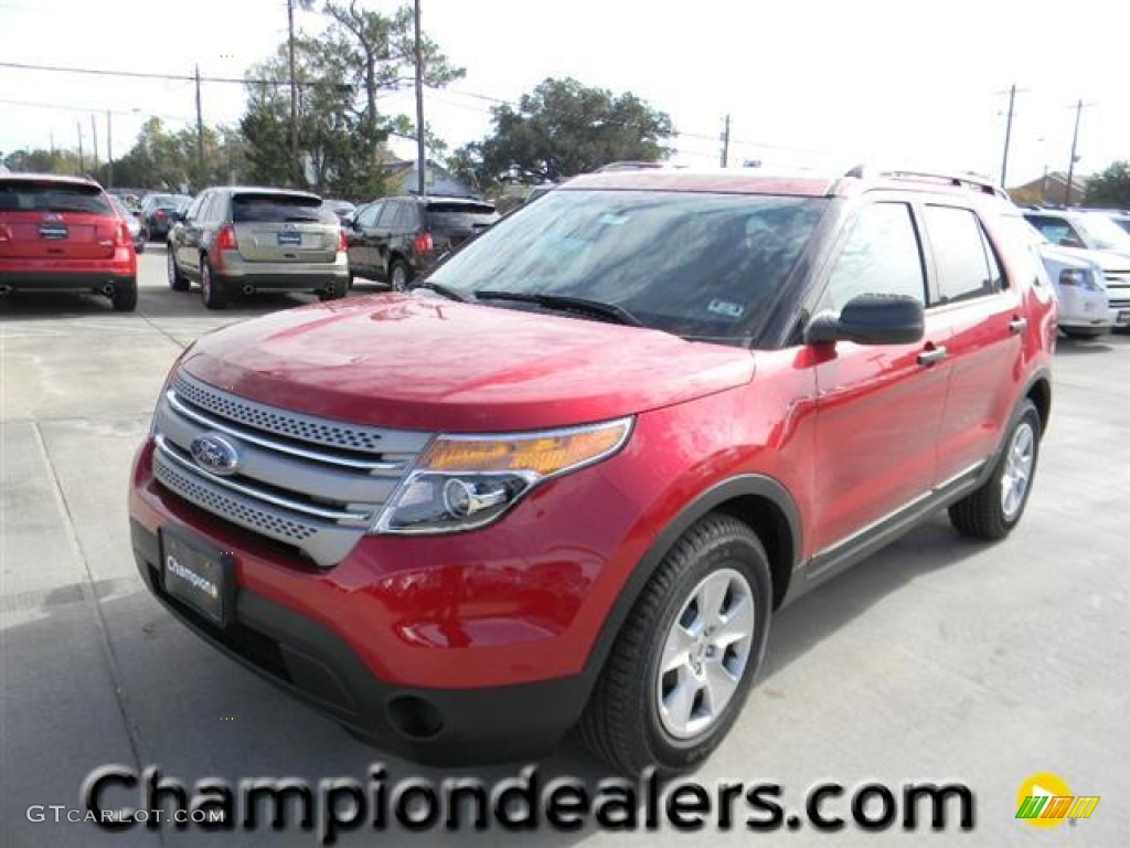 2012 Explorer FWD - Red Candy Metallic / Medium Light Stone photo #1