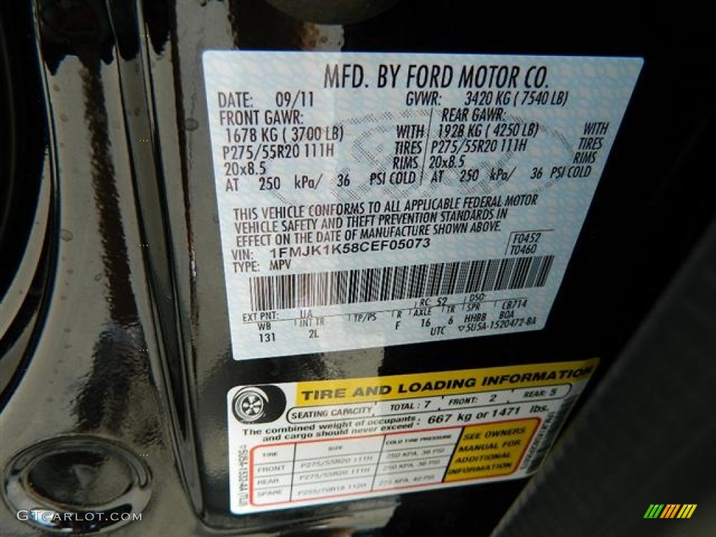 2012 Expedition Color Code UA for Black Photo #58151009