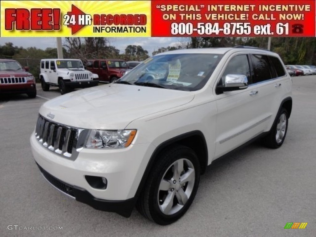 2011 Grand Cherokee Overland 4x4 - Stone White / Dark Frost Beige/Light Frost Beige photo #1