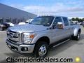 2012 Ingot Silver Metallic Ford F350 Super Duty Lariat Crew Cab 4x4 Dually  photo #1