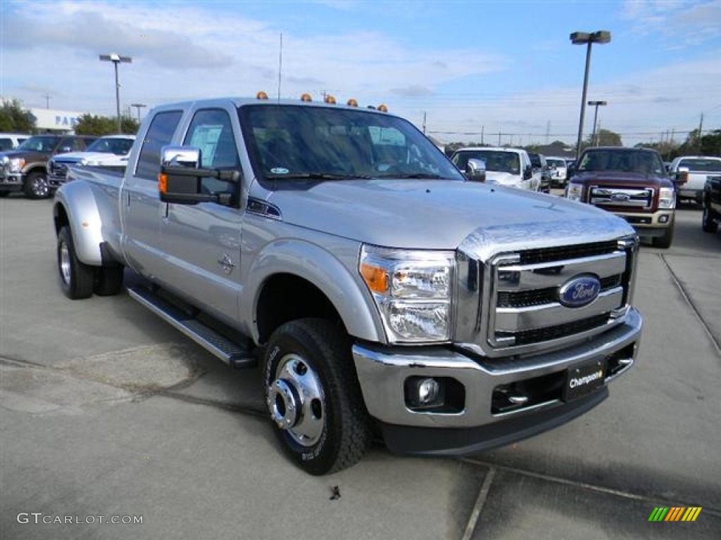 Ingot Silver Metallic 2012 Ford F350 Super Duty Lariat Crew Cab 4x4 Dually Exterior Photo #58152809