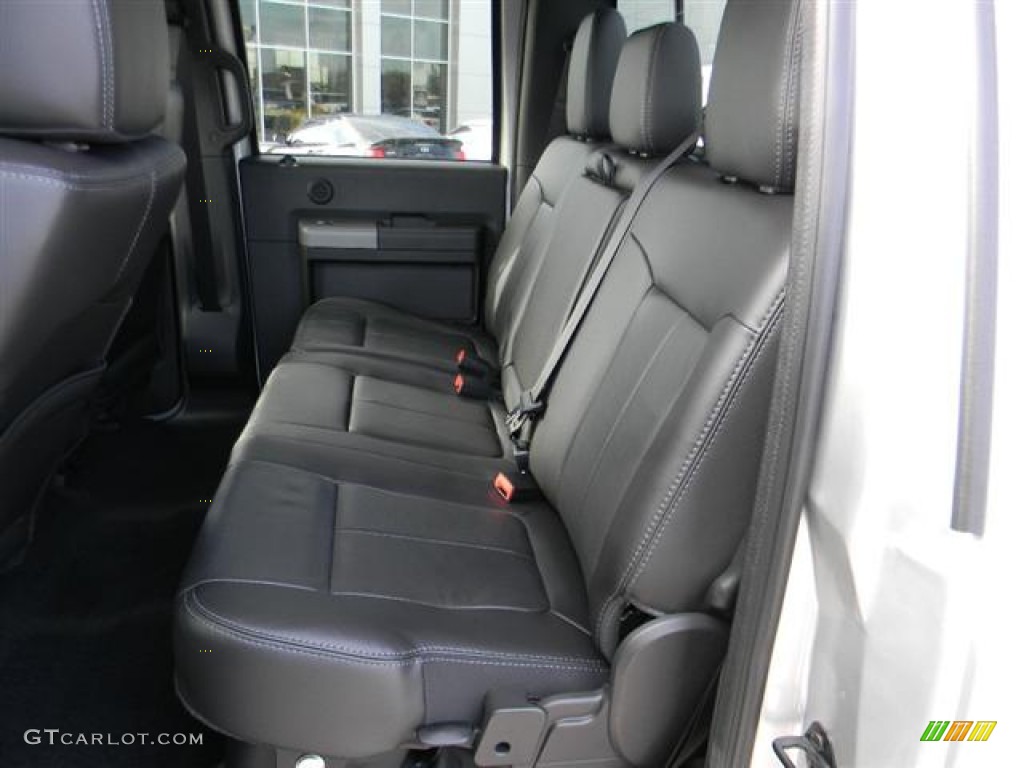 Black Interior 2012 Ford F350 Super Duty Lariat Crew Cab 4x4 Dually Photo #58152869