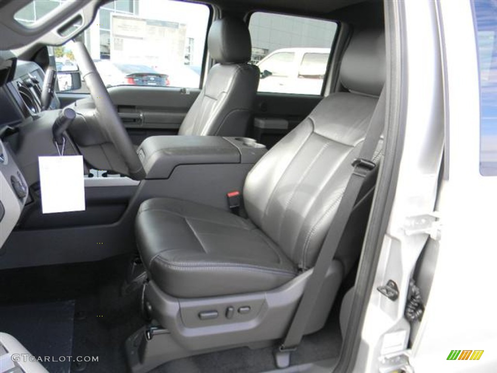 Black Interior 2012 Ford F350 Super Duty Lariat Crew Cab 4x4 Dually Photo #58152878