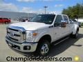 2012 White Platinum Metallic Tri-Coat Ford F350 Super Duty Lariat Crew Cab 4x4 Dually  photo #1