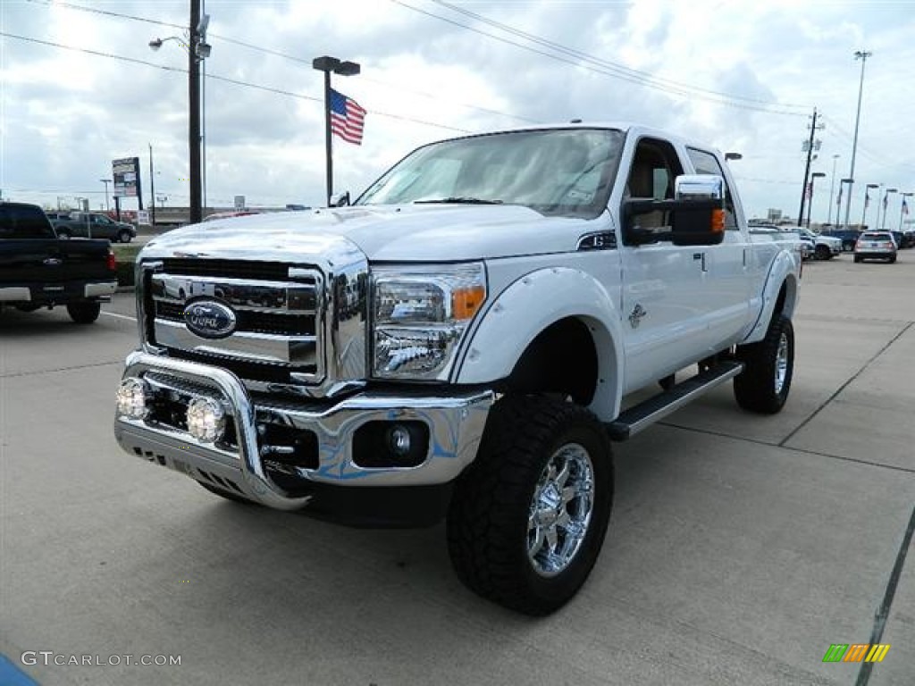 2012 F250 Super Duty Lariat Crew Cab 4x4 - Oxford White / Adobe photo #2