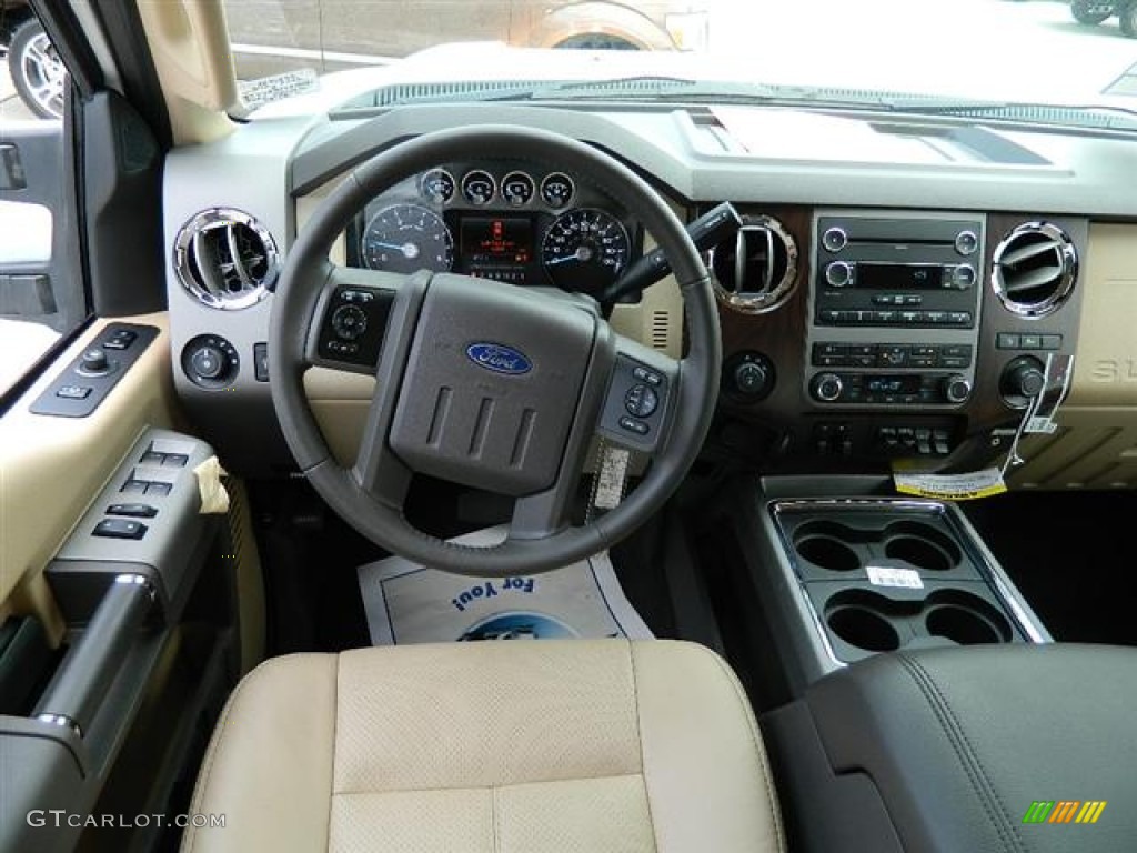 2012 F250 Super Duty Lariat Crew Cab 4x4 - Oxford White / Adobe photo #11