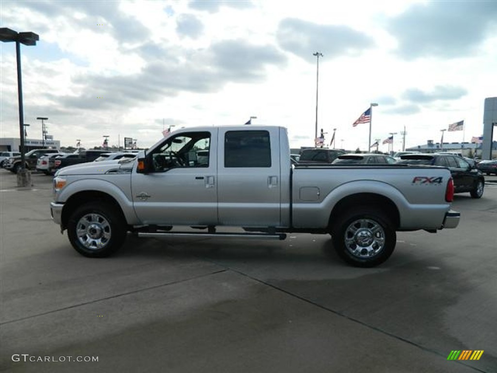 2012 F250 Super Duty Lariat Crew Cab 4x4 - Ingot Silver Metallic / Black photo #8