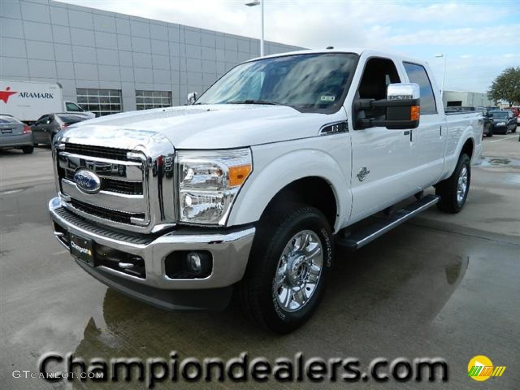 2012 F250 Super Duty Lariat Crew Cab 4x4 - Oxford White / Black photo #1